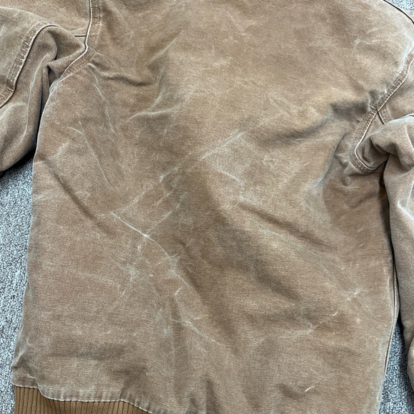 Carhartt Youth Large 14/16 Brown Jacket Hooded Flannel Lined Coat Broken In - Picture 7 of 7